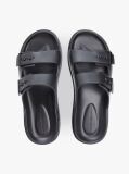Black Lightweight Pin Buckle Serrated Pool Slides  Men