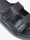 Black Lightweight Pin Buckle Serrated Pool Slides  Men