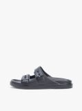 Black Lightweight Pin Buckle Serrated Pool Slides  Men