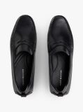 Black Leather Logo Penny Strap Driver Shoes  Men