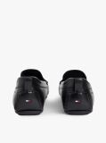 Black Leather Logo Penny Strap Driver Shoes  Men