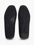 Black Leather Logo Penny Strap Driver Shoes  Men
