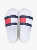 Άσπρο Slides Με Branded Λουράκι  Άνδρες
