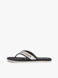 Black Webbing Strap Logo Flip-Flops  Men