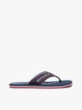 Blue Webbing Strap Logo Flip-Flops  Men