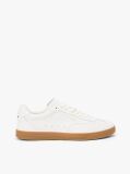 White Luxe Metallic Logo Leather Trainers  Men