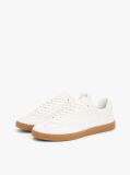 White Luxe Metallic Logo Leather Trainers  Men