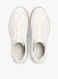 White Luxe Metallic Logo Leather Trainers  Men