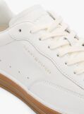 White Luxe Metallic Logo Leather Trainers  Men