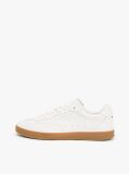 White Luxe Metallic Logo Leather Trainers  Men