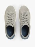 Grey Contrast Heel Suede Court Trainers  Men