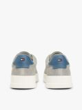 Grey Contrast Heel Suede Court Trainers  Men