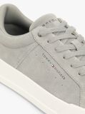 Grey Contrast Heel Suede Court Trainers  Men