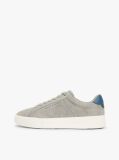 Grey Contrast Heel Suede Court Trainers  Men