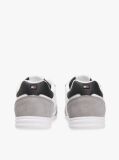 White Mixed Texture Cupsole Trainers With Leather  Men