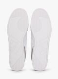 White Mixed Texture Cupsole Trainers With Leather  Men