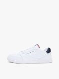 Άσπρο Δερμάτινα Sneakers Με Αντίθεση Πίσω  Άνδρες