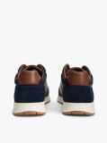 Blue Suede Mixed Texture Trainers  Men