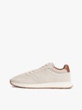 Beige Suede Mixed Texture Trainers  Men
