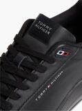 Black Chunky Leather Sneakers  Men
