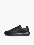 Black Chunky Leather Sneakers  Men