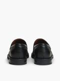 Black Pebble Grain Leather Penny Loafers  Men