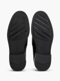 Black Pebble Grain Leather Penny Loafers  Men