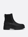 Black Rubberised Chunky Chelsea Boots  Women