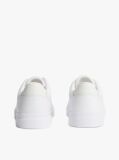 White Leather Metallic Logo Cupsole Trainers  Women
