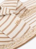 Beige Canvas TH Monogram Stripe Espadrille Mules  Women