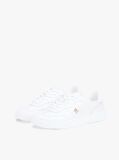 White TH Monogram Metallic Trainers With Leather  Women