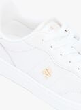 White TH Monogram Metallic Trainers With Leather  Women