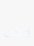 White TH Monogram Metallic Trainers With Leather  Women