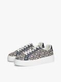 Blue TH Monogram Platform Textile Trainers  Women