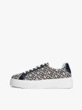 Blue TH Monogram Platform Textile Trainers  Women