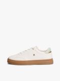 Beige TH Monogram Leather Trainers  Women