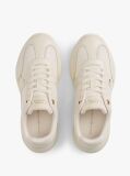 Beige TH Monogram Mixed Texture Leather Trainers  Women