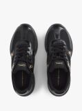 Black TH Monogram Mixed Texture Leather Trainers  Women