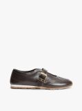 Brown Leather Mary Jane Trainers  Women