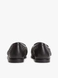 Black Cutout Leather Penny Loafers  Women