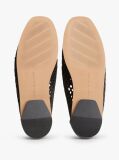 Black Cutout Leather Penny Loafers  Women