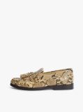 Multi Leather Snake Print Tassel Loafers  Women
