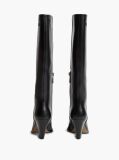 Black Leather Stiletto Heel Knee-High Boots  Women