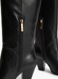 Black Leather Stiletto Heel Knee-High Boots  Women