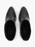 Black Leather Stiletto Heel Ankle Boots  Women