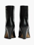 Black Leather Stiletto Heel Ankle Boots  Women