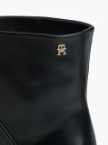 Black Leather Stiletto Heel Ankle Boots  Women