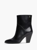 Black Leather Stiletto Heel Ankle Boots  Women