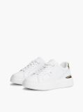 Άσπρο TH Monogram Δερμάτινα Sneakers Με Πλατφόρμα  Γυναίκες