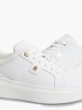 Άσπρο TH Monogram Δερμάτινα Sneakers Με Πλατφόρμα  Γυναίκες